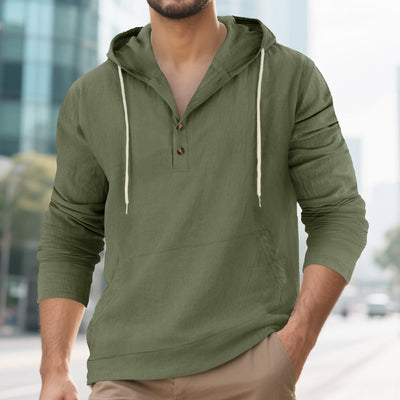 Henley con Capucha y Mangas Largas con Bolsillos Grandes - Image 5
