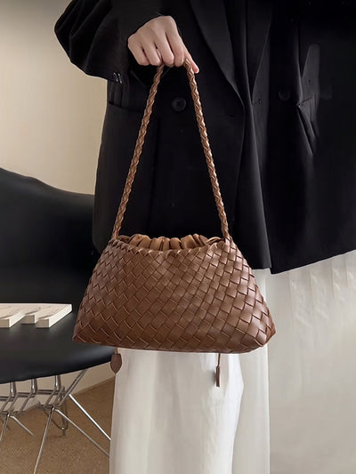 Bolso Tejido de Cuero Auténtico para Mujer - Bandolera Minimalista - Image 15