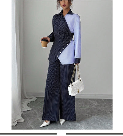 Traje Ejecutivo con Contraste: Camisa Manga Larga y Pantalón Recto - Image 14