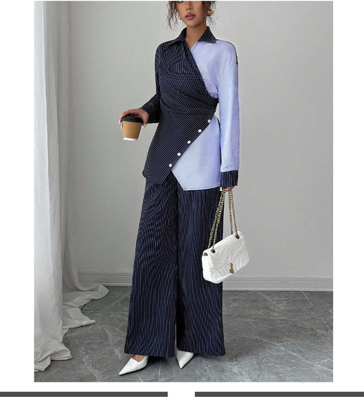 Traje Ejecutivo con Contraste: Camisa Manga Larga y Pantalón Recto - Image 14