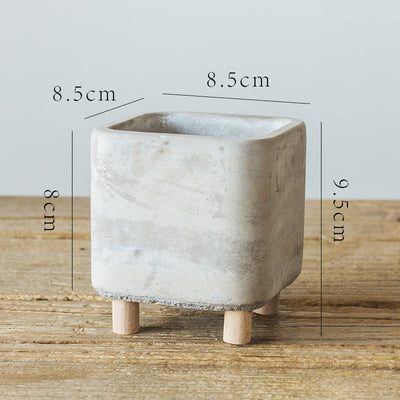 Maceta de Cemento Elevada con Patas para Escritorio - Image 15