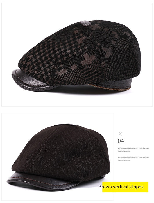 Gorra Boina Vintage Estilo Newsboy Inglés con Piel de Oveja y Visor Octagonal - Image 9