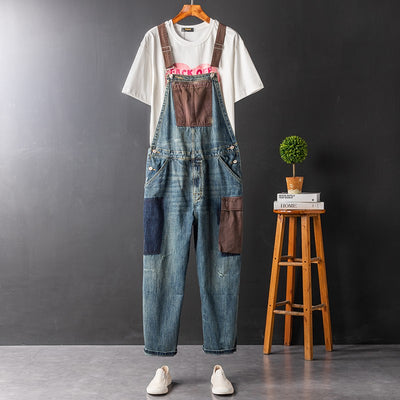 Pantalones Overol con Tirantes de Contraste para Hombre y Mujer - Image 2