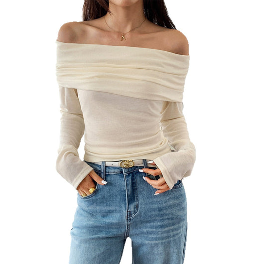 Blusa Casual de Vacaciones con Mangas Largas y Escote Ancho para Mujer - Image 5