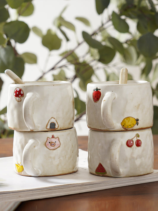 Taza de Cerámica Japonesa Artesanal Adorable