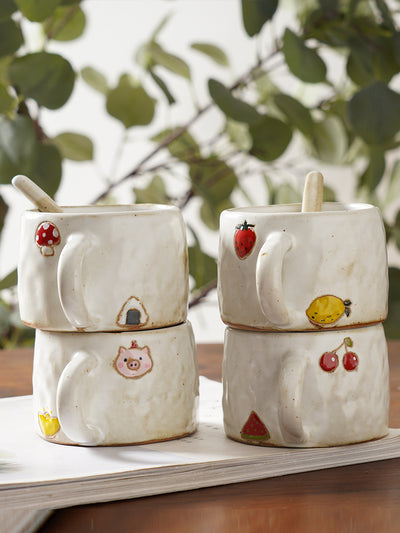 Taza de Cerámica Japonesa Artesanal Adorable