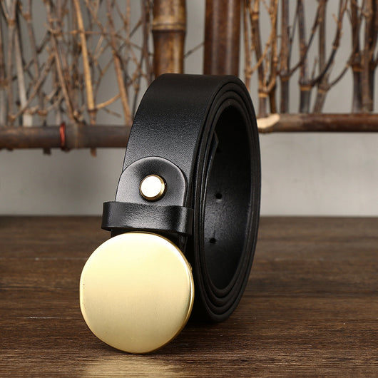 Cinturón para Hombre con Hebilla Redonda Minimalista - Image 15