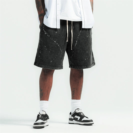 Shorts Rectos con Cintura Elástica y Cordón Ajustable para Hombre