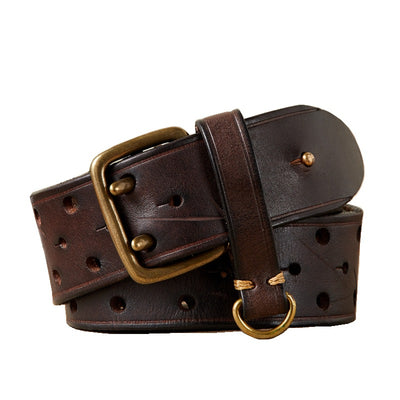 Cinturón de Cuero Genuino Estilo Retro para Hombre - Diseño Versátil y Duradero - Image 5