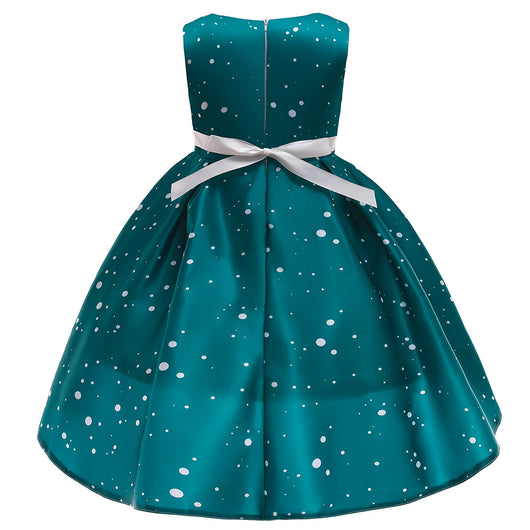 Vestido Navideño Princesa Santa Claus con Copos de Nieve para Niña - Image 20