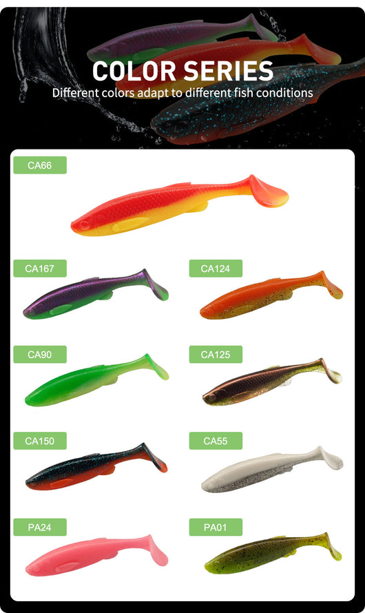 Señuelo Suave de 5 Pulgadas con Cola en T para Pesca de Luya - Image 16