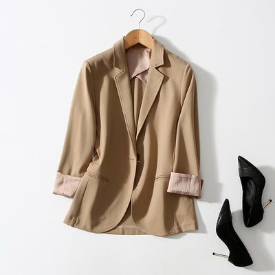Blazer Ejecutivo Ajustado con Corte 3D y Botón Único para Mujer - Image 5