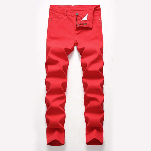 Pantalones Vaqueros Elásticos Casuales Estilo Europeo y Americano para Hombre