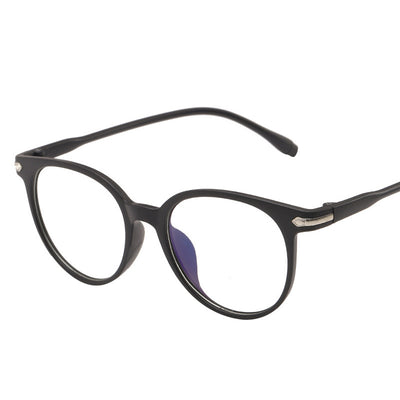 Pink round-frame anti-blue light glasses with clear lenses and small silver accents on the temples. - Image 8