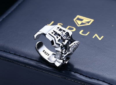 Anillo de Ancla Hueca en Plata 925 Estilo Punk Vintage para Hombre - Image 11
