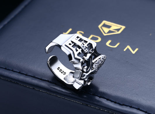 Anillo de Ancla Hueca en Plata 925 Estilo Punk Vintage para Hombre - Image 11