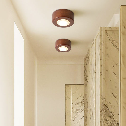 Lámpara de Techo Empotrada en Madera Maciza - Diseño Minimalista Moderno
