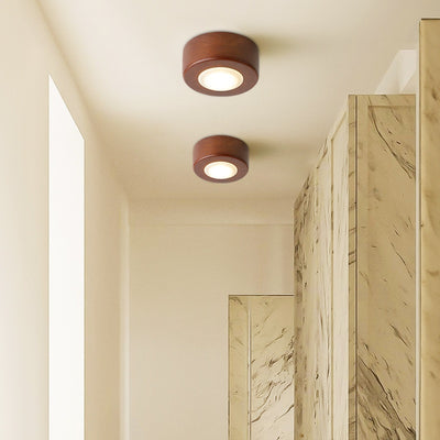 Lámpara de Techo Empotrada en Madera Maciza - Diseño Minimalista Moderno