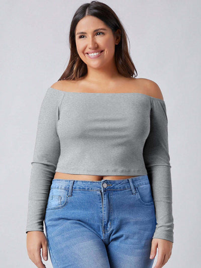 Blusa Elegante Fuera del Hombro Ajustada de Manga Larga para Otoño e Invierno - Image 9