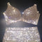 Bikini de Baño con Cristales Brillantes - Traje de Baño Moderno para Fiesta