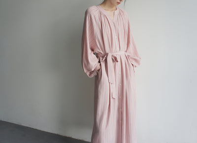 Vestido Camisero Mujer con Patrón Vertical Francés - Image 3