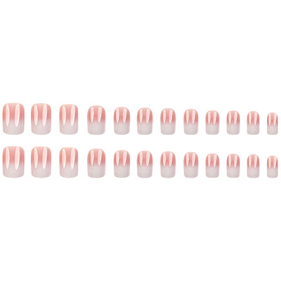 Uñas Postizas Degradado Rosa y Blanco Desmontables - Image 5