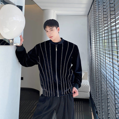 Suéter Abrigo para Hombre con Lentejuelas Tridimensionales