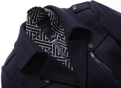 Abrigo Trinchera de Lana Gruesa para Hombre - Image 14