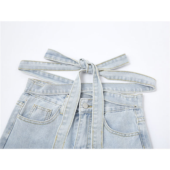 Wide Loose Pants with Straps - Modern and Versatile Design