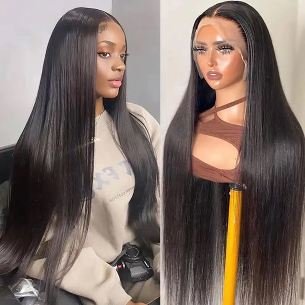 Peluca Larga Lisa de Fibra Térmica - Cabello Sintético de Alta Calidad