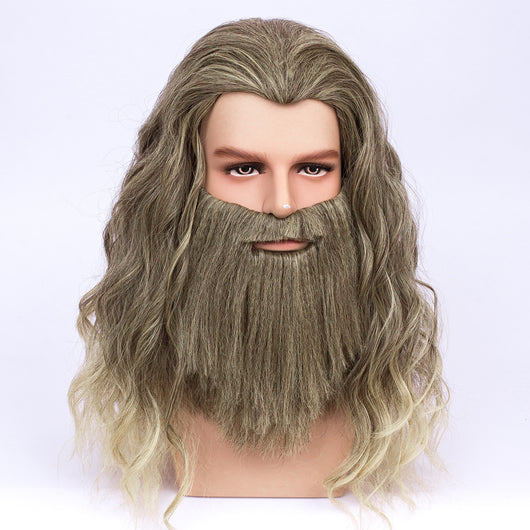 Peluca y Barba de Seda Mate Halloween - Calidad Premium