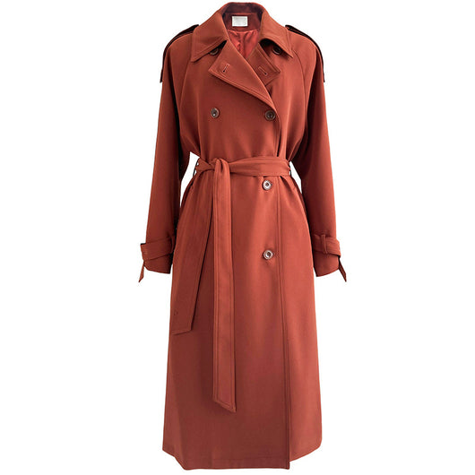 Chaqueta Cortaviento Larga Estilo Británico Suelta Hasta la Rodilla para Mujer - Image 19