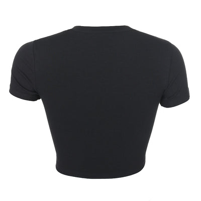 Blusa Corta para Mujer con Botones Triangulares Decorativos - Image 4