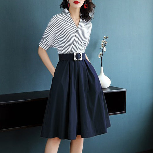Falda Blusa a Rayas con Contraste Elegante - Image 21