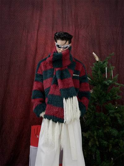 Suéter Navideño Grueso con Bufanda para Hombre - Image 6