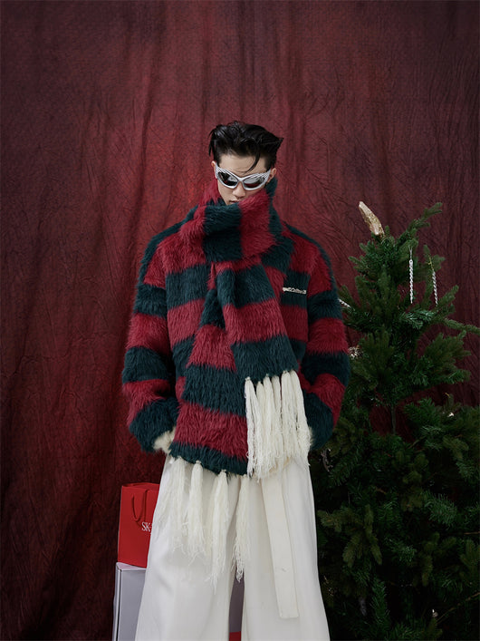 Suéter Navideño Grueso con Bufanda para Hombre - Image 6