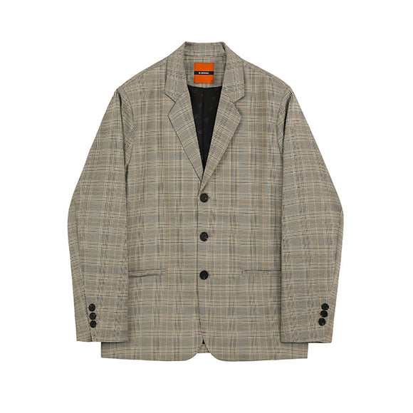 Traje Cuadros Hombre Corte Suelto Estilo Coreano