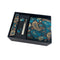 Set de Corbata Paisley con Clip y Caja de Regalo - Corbata Negra Elegante para Negocios