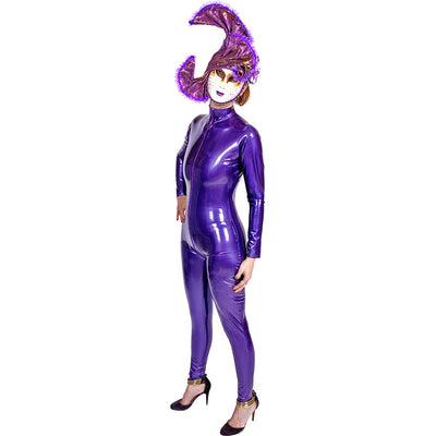 Traje de Látex Púrpura Personalizado para Mujer - Image 7