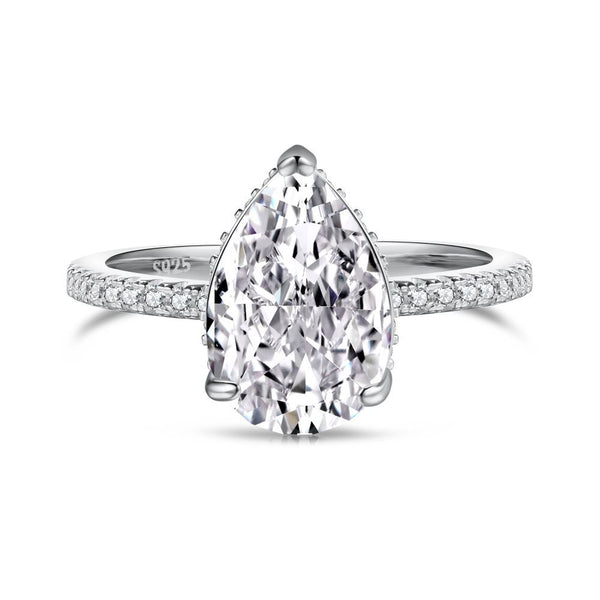 Anillo de Circón Gota de Hielo Plateado para Mujer - Image 5