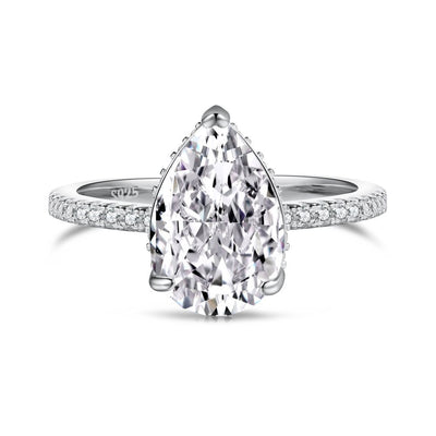 Anillo de Circón Gota de Hielo Plateado para Mujer - Image 5