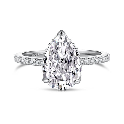 Anillo de Circón Gota de Hielo Plateado para Mujer - Image 5