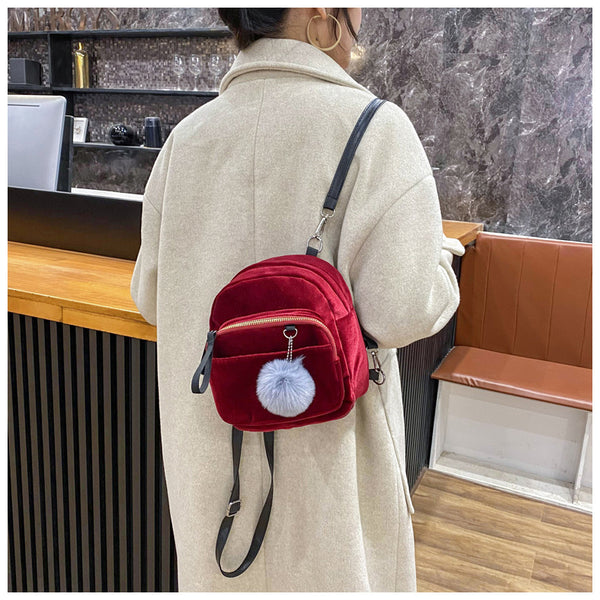 Bolso Mensajero Multifuncional de Terciopelo con Colgante para Cintura