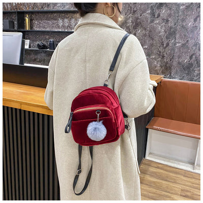 Bolso Mensajero Multifuncional de Terciopelo con Colgante para Cintura