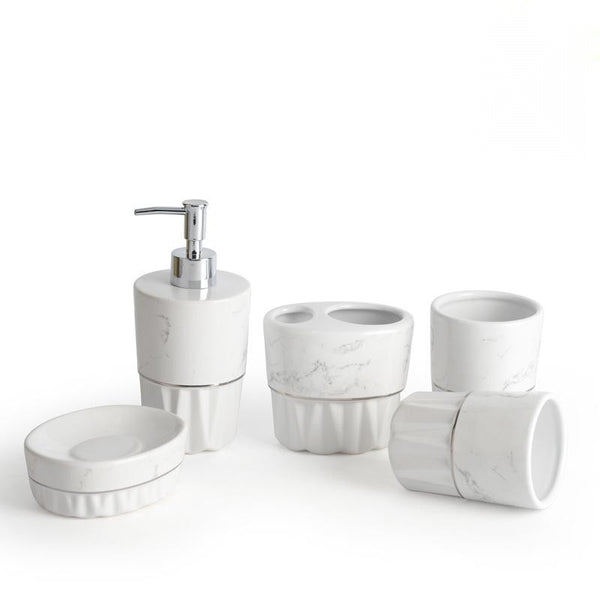 Juego de Baño Mármol Cerámica Estilo Minimalista - Image 2