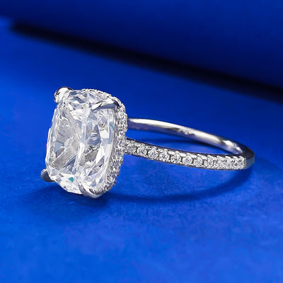 Anillo de Diamante Cuadrado Blanco en Plata 925 con Cuatro Garras - Image 3