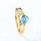 Anillo de Topacio Azul Cielo Lujo Minimalista