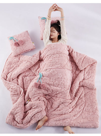 Almohada y Manta 2 en 1 de Felpa Gruesa para Niñas - Image 16