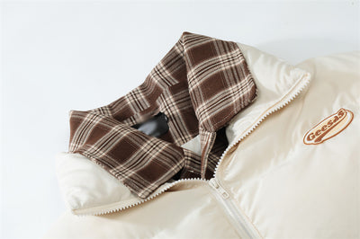 Abrigo Acolchado para Hombre con Parches de Cuadros y Bordados - Image 12