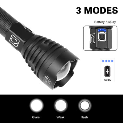 Linterna LED XHP90 con Carga USB - Iluminación Potente y Recargable - Image 18
